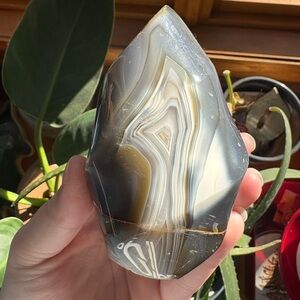 Beautiful banded orca agate freeform